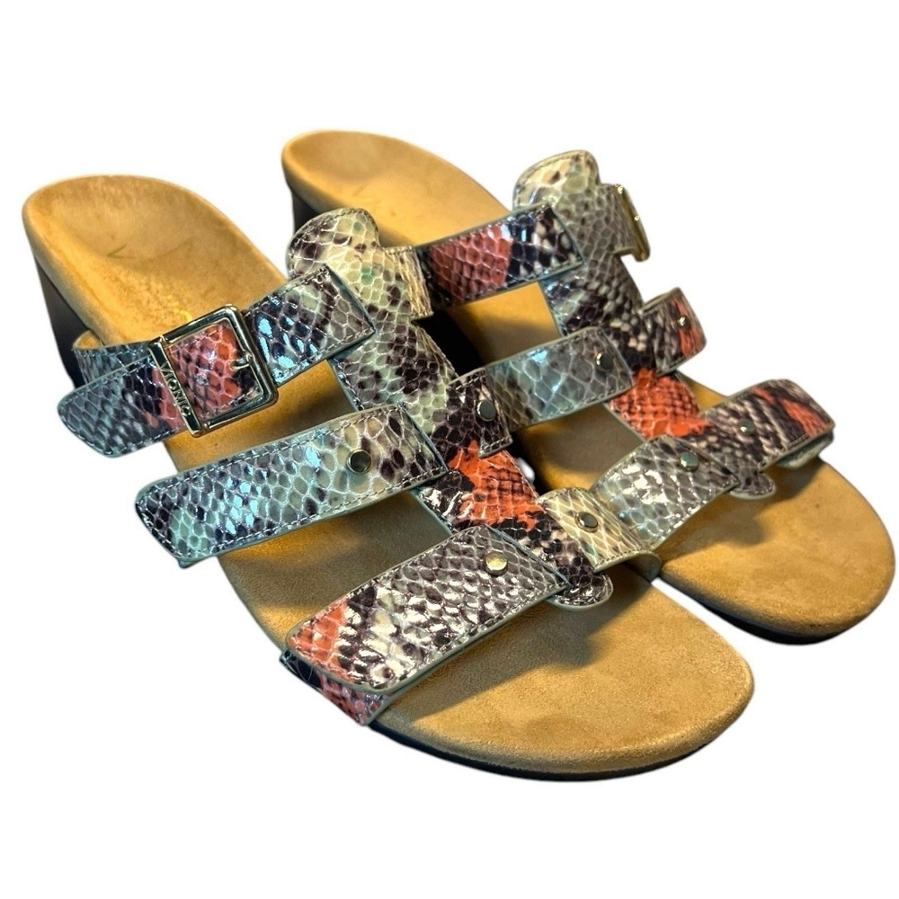 Vionic Snakeskin Radiant Wedge Sandals Size 10 Women's